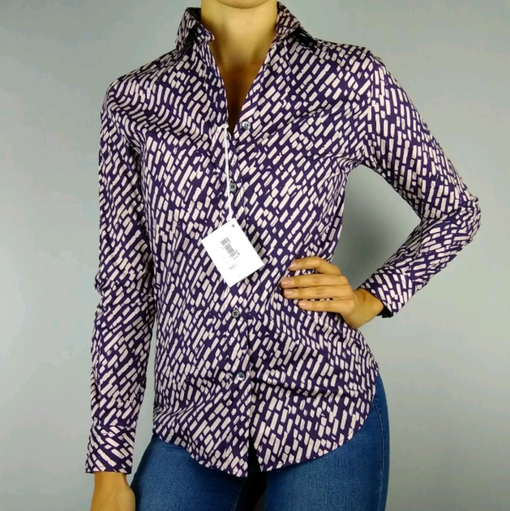 NWT Amina Rubinacci printed button up shirt IT 38